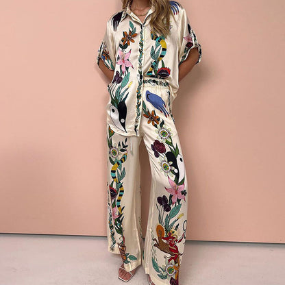 Modern Printed Suit Set | Loose Fit, Waist-Flattering Design