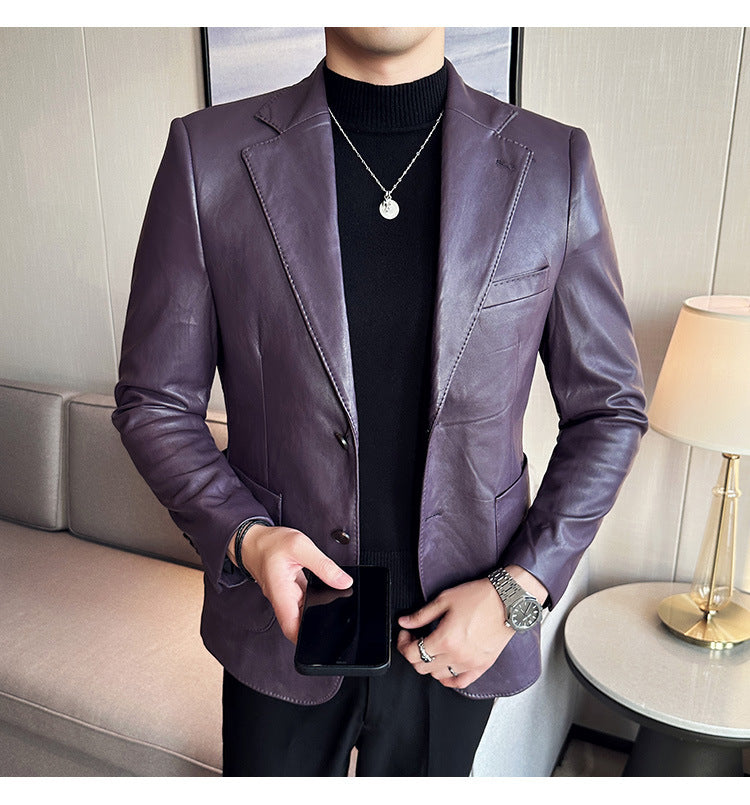 Leather Blazer - Notch Lapel