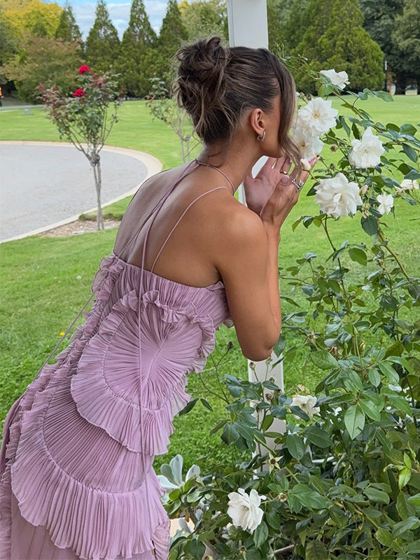 🥇Ethereal Pleated Strappy Dress