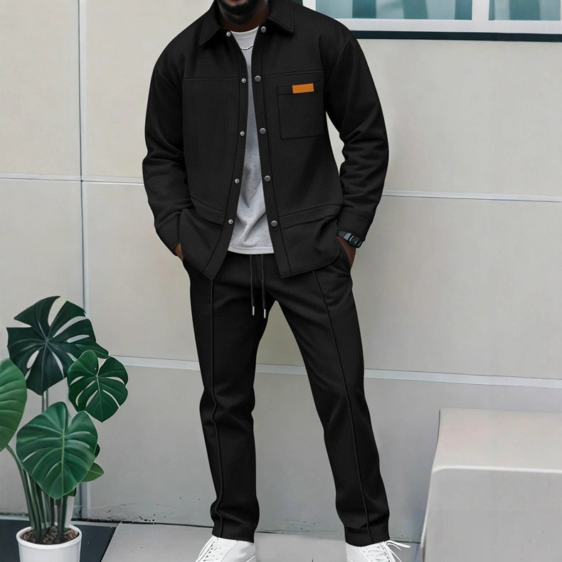Men’s Casual Bomber Jacket & Pants 2-Piece Set