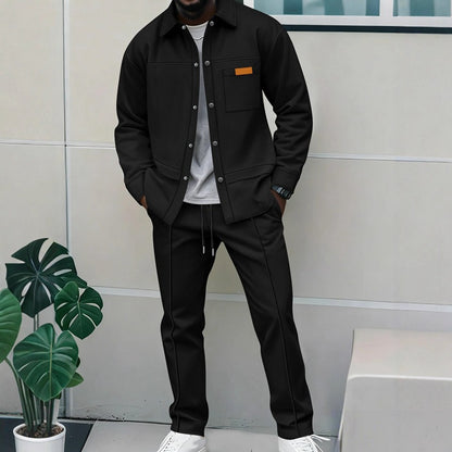 Men’s Casual Bomber Jacket & Pants 2-Piece Set