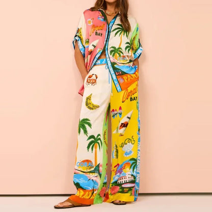 Modern Printed Suit Set | Loose Fit, Waist-Flattering Design