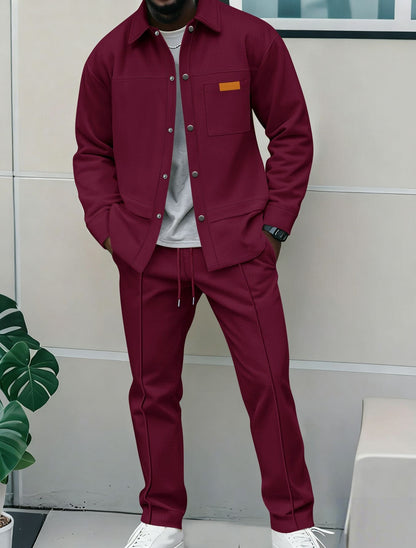 Men’s Casual Bomber Jacket & Pants 2-Piece Set