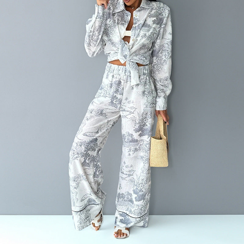 Modern Printed Suit Set | Loose Fit, Waist-Flattering Design