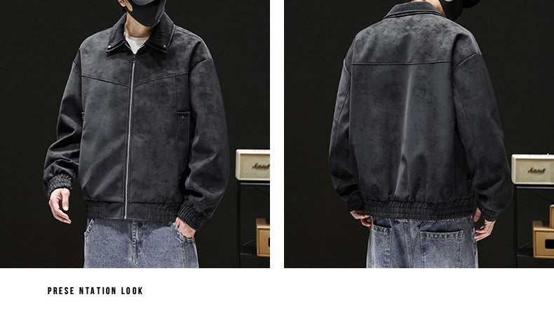 Oversized Tie-Dye Leather Moto Jacket