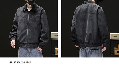 Oversized Tie-Dye Leather Moto Jacket