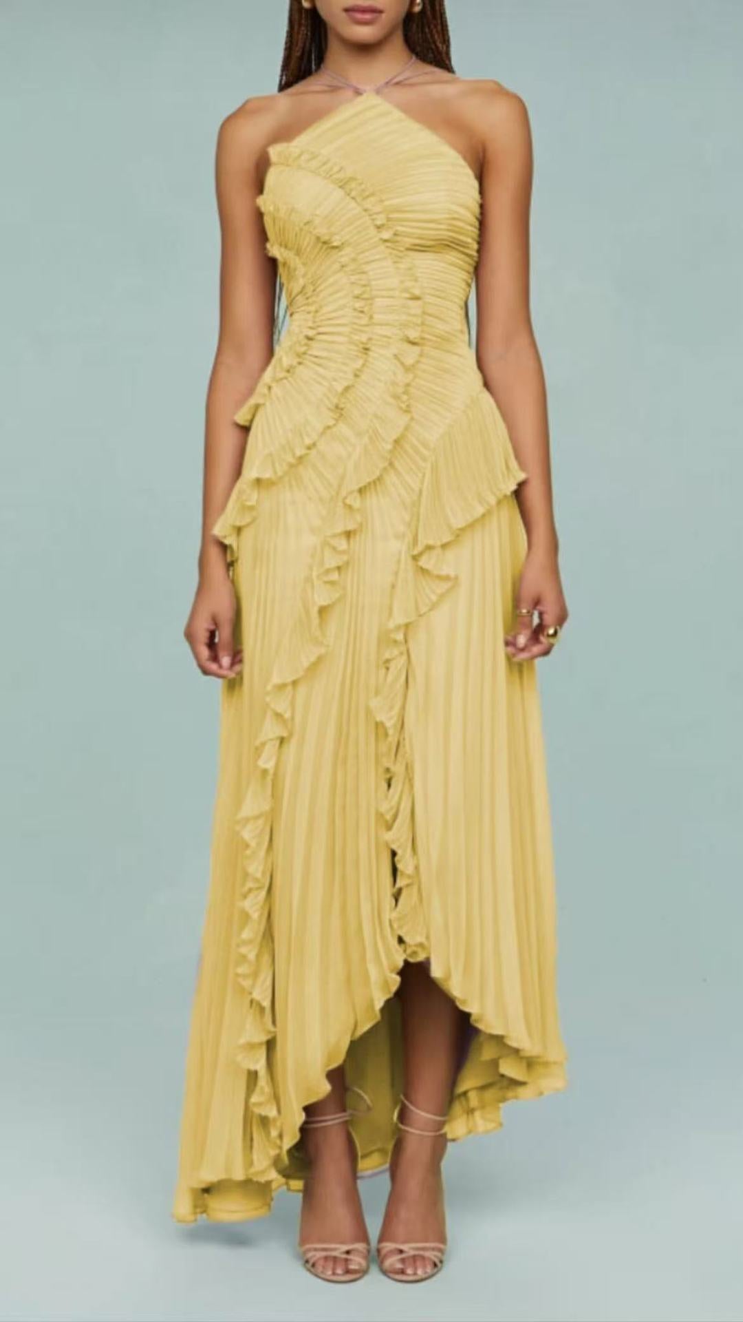 🥇Ethereal Pleated Strappy Dress