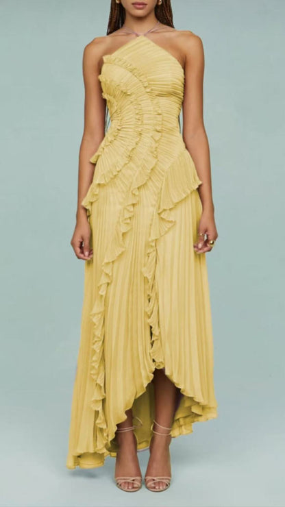 🥇Ethereal Pleated Strappy Dress