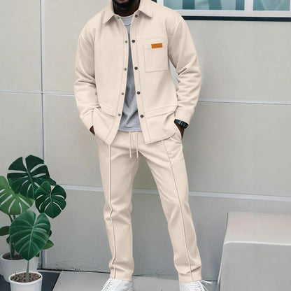 Men’s Casual Bomber Jacket & Pants 2-Piece Set