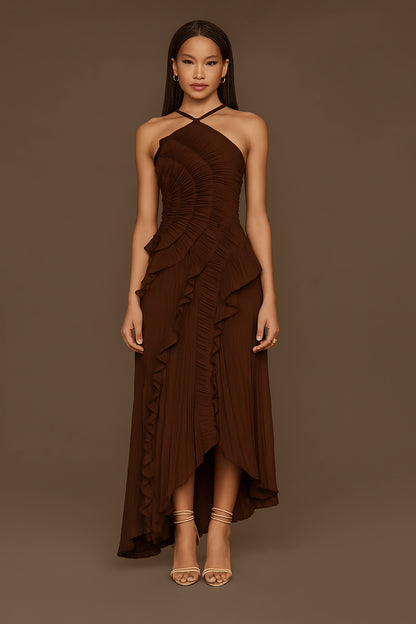 🥇Ethereal Pleated Strappy Dress