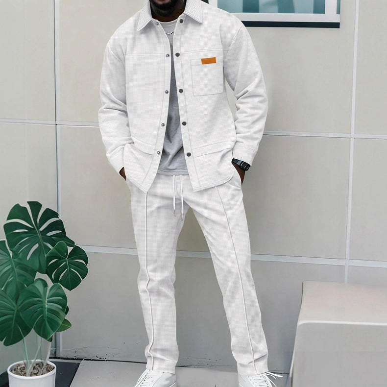 Men’s Casual Bomber Jacket & Pants 2-Piece Set