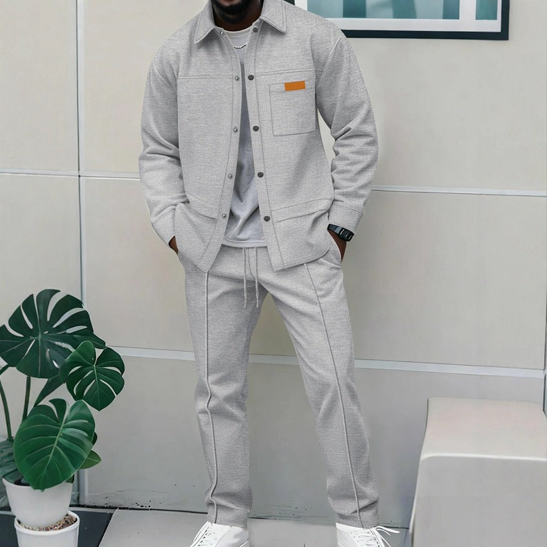Men’s Casual Bomber Jacket & Pants 2-Piece Set