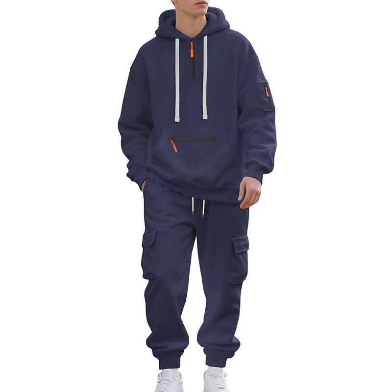 Heavyweight Fleece-Lined Casual Multi-Pocket Workwear Set