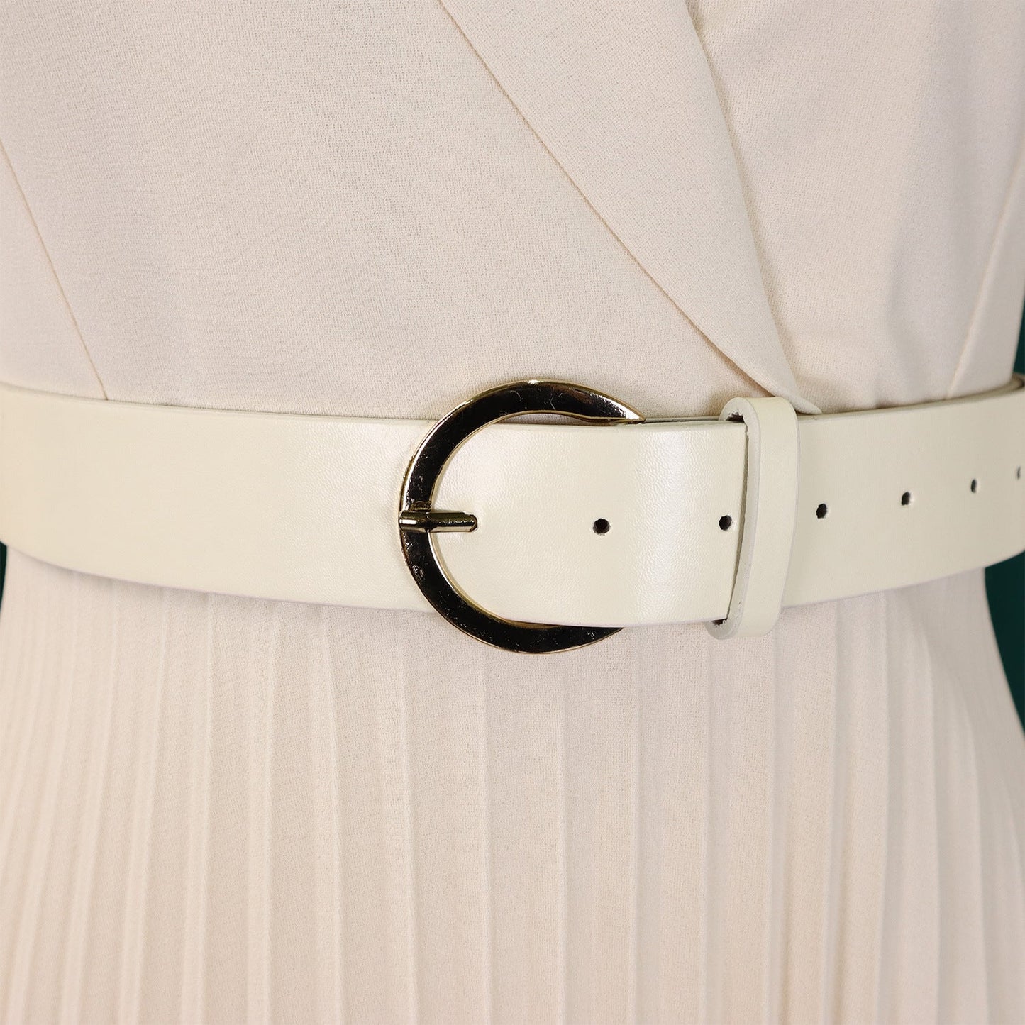 Power & Poise — Chic Suit-Collar Pleated Dress for Work & Beyond