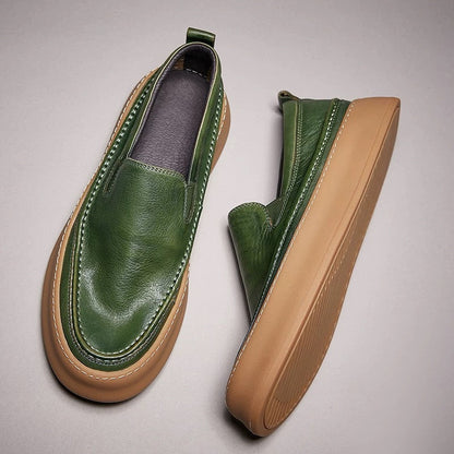 Genuine Leather Slip-On Low-Top Soft-Sole Trendy Versatile Loafers