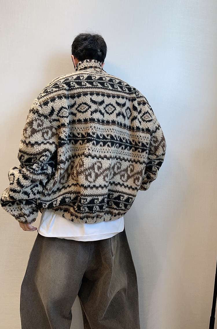 Autumn/Winter Vintage Shearling Oversized Warm Zipper Jacket