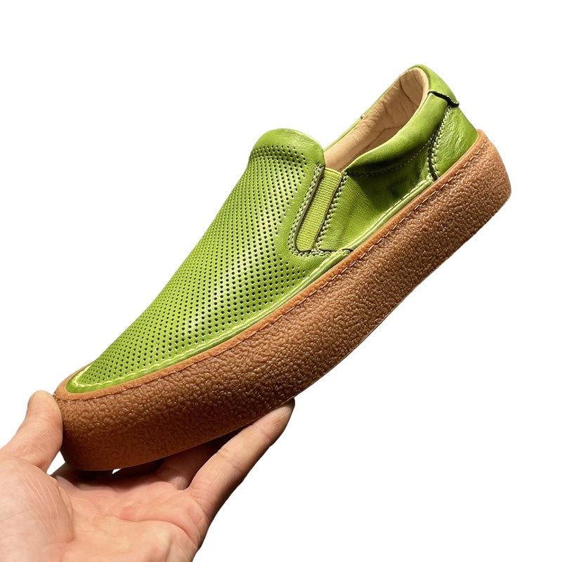 Handcrafted Vintage Minimalist Fashionable Versatile Lace-Up Casual Sneakers