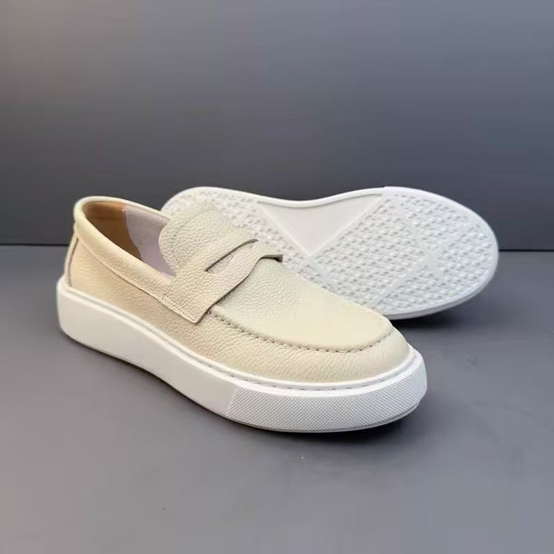 Handmade Retro Breathable and Fashionable Genuine Leather Casual Loafers
