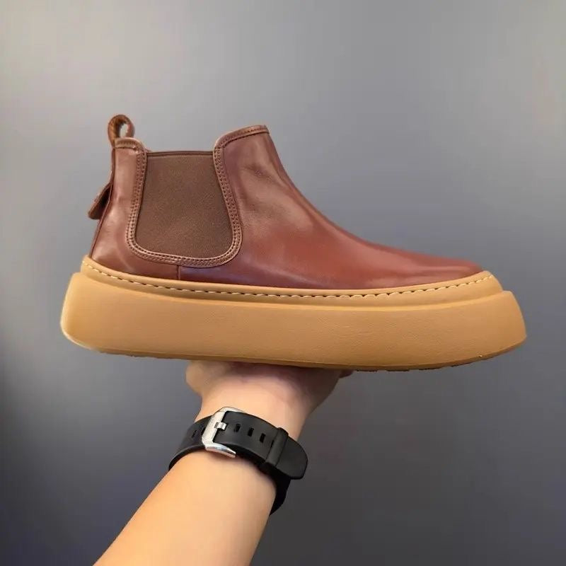 Genuine Leather Vintage Slip-On Handcrafted High-Top British-Style Dr. Martens Boots