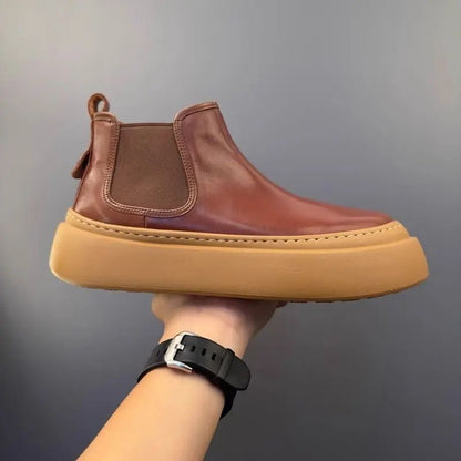 Genuine Leather Vintage Slip-On Handcrafted High-Top British-Style Dr. Martens Boots