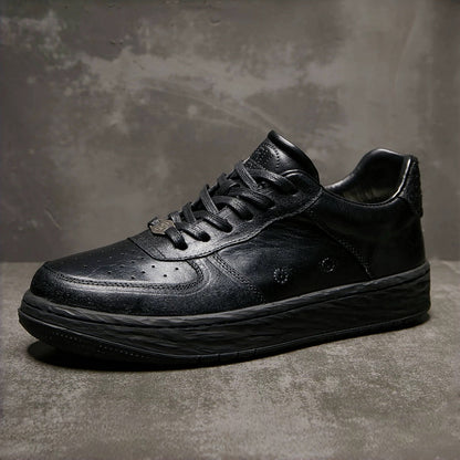 Handcrafted Vintage Niche Horsehide Design Casual Classic Skate Shoes