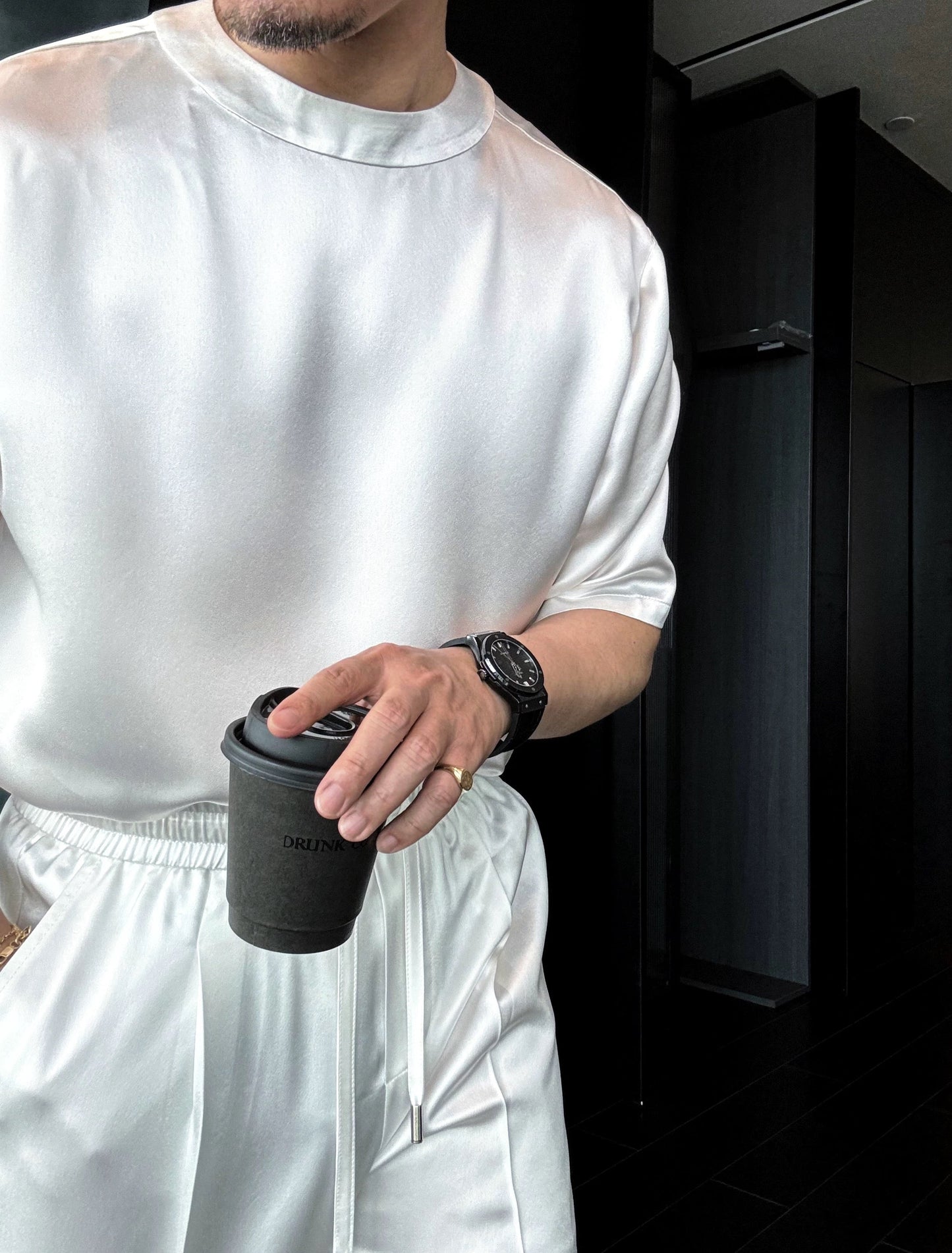 Acetic Acid Minimalist Trend Short-Sleeve Crew Neck Casual T-Shirt and Shorts Set