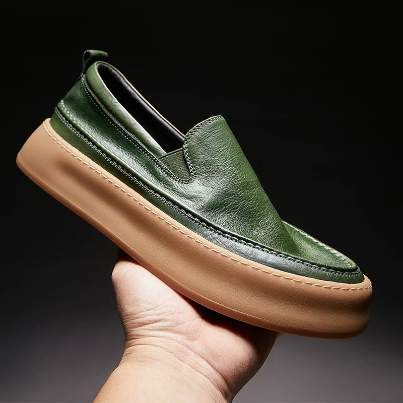 Genuine Leather Slip-On Low-Top Soft-Sole Trendy Versatile Loafers