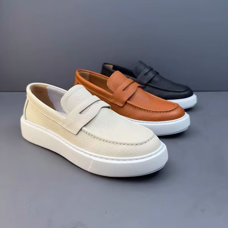 Handmade Retro Breathable and Fashionable Genuine Leather Casual Loafers