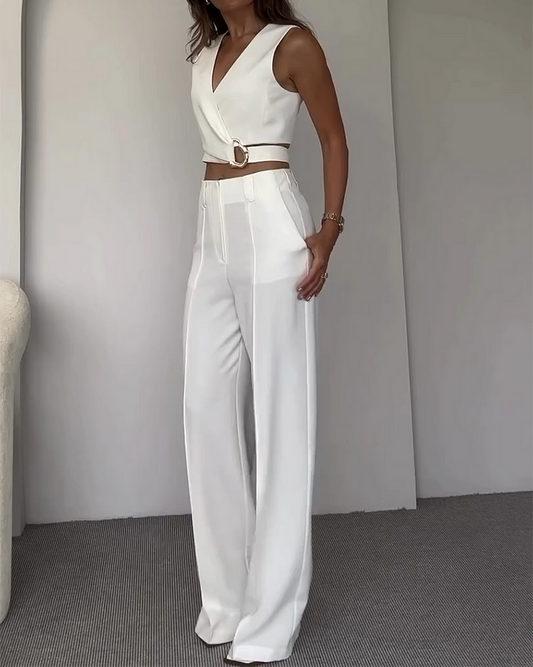 Chic Summer V-Neck Set
