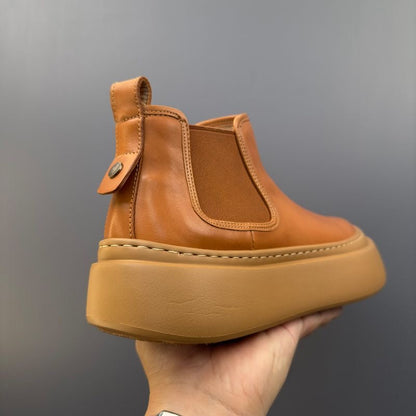 Genuine Leather Vintage Slip-On Handcrafted High-Top British-Style Dr. Martens Boots