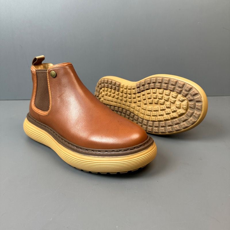 Handcrafted Vintage Leather High-Top Boots with Foot-Covering Design Handmade British-Style Dr. Martens Boots