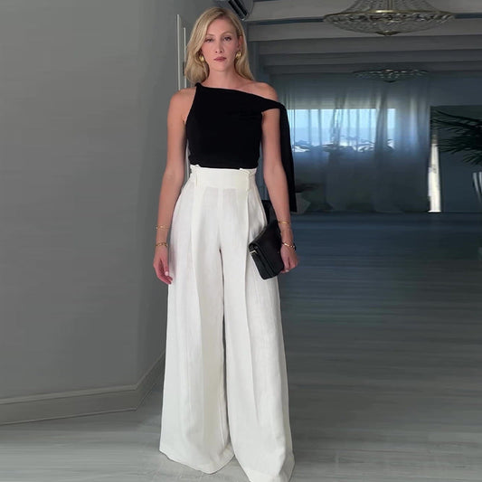 Stylish One-Shoulder Outfit Set