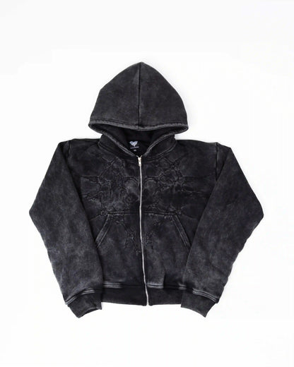 “Half a Million” Embroidery Zip-Up (Black)