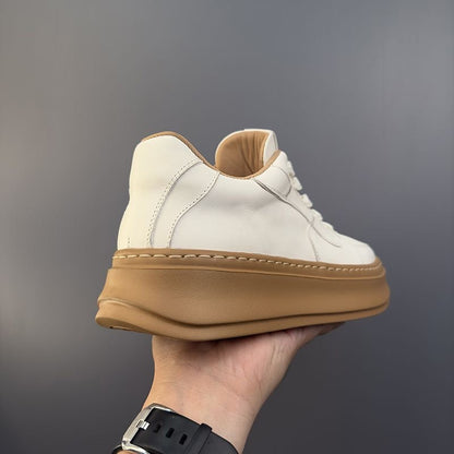 Handcrafted Vintage Horsehide Thick-Sole Casual Sneakers