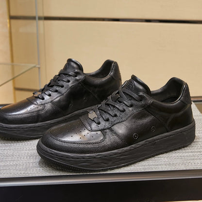 Handcrafted Vintage Niche Horsehide Design Casual Classic Skate Shoes