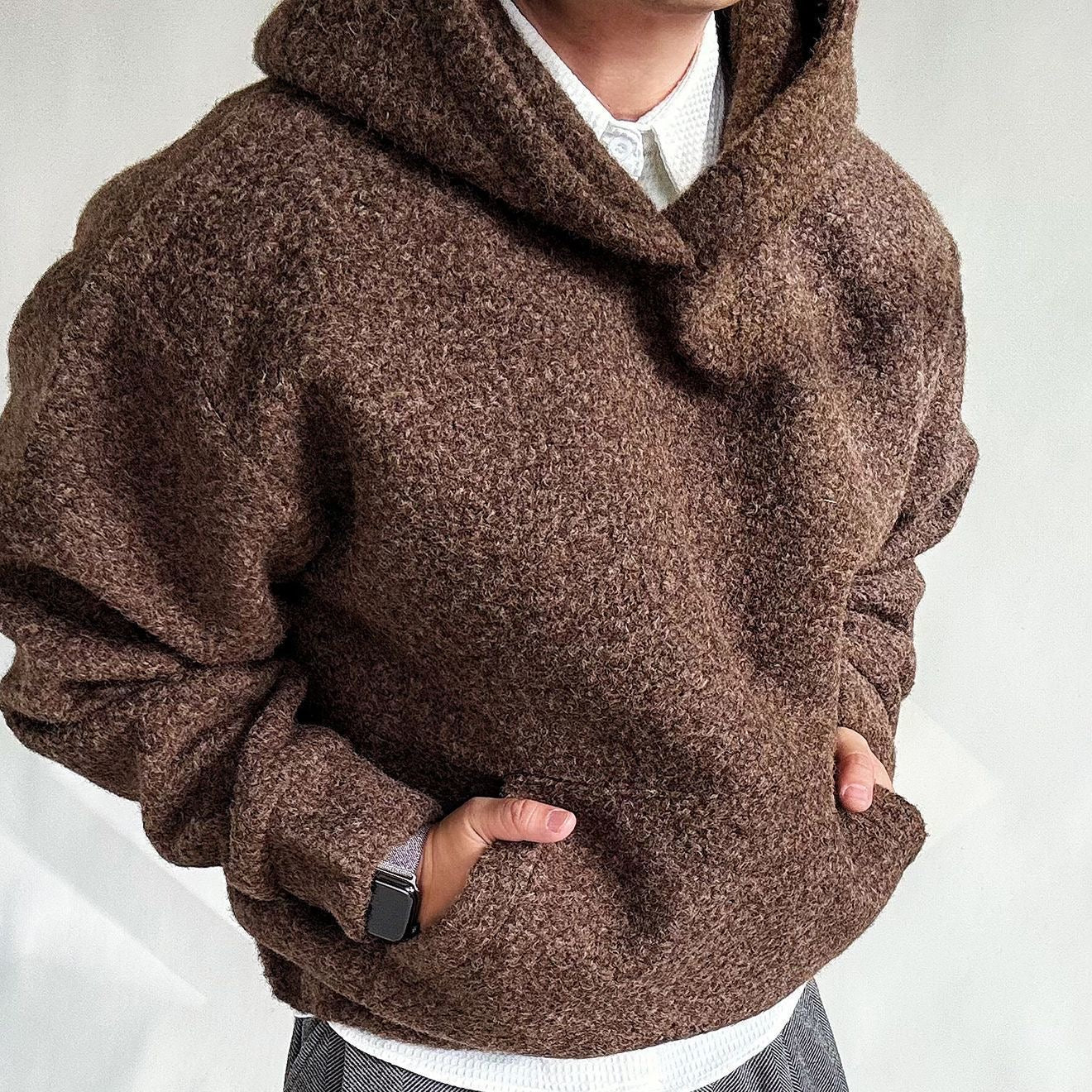 Autumn-Winter Fragrant Breeze Warm Textured Oversized Casual Hoodie