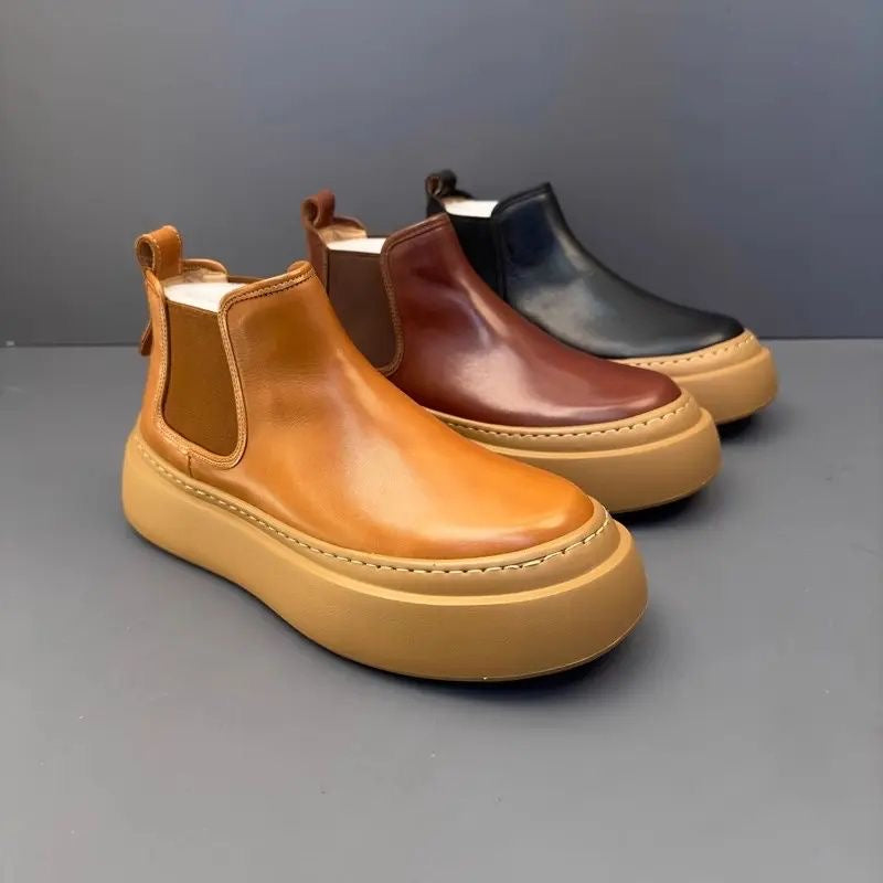 Genuine Leather Vintage Slip-On Handcrafted High-Top British-Style Dr. Martens Boots