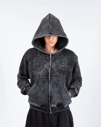 “Half a Million” Embroidery Zip-Up (Black)
