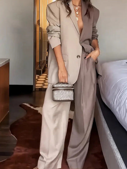Stylish Two-Tone Blazer Set