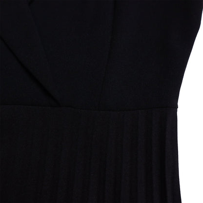 Power & Poise — Chic Suit-Collar Pleated Dress for Work & Beyond