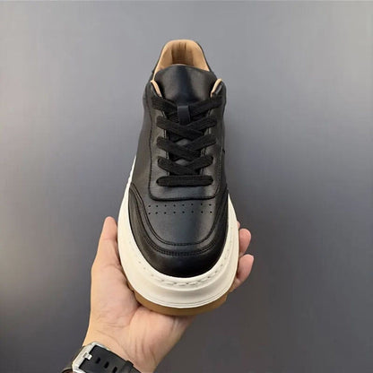Handcrafted Horsehide Soft Thick-Sole Casual Retro Low-Top Sneakers