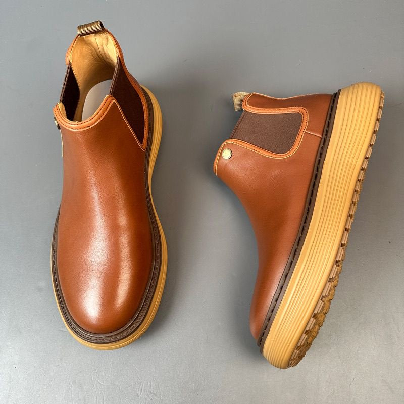 Handcrafted Vintage Leather High-Top Boots with Foot-Covering Design Handmade British-Style Dr. Martens Boots