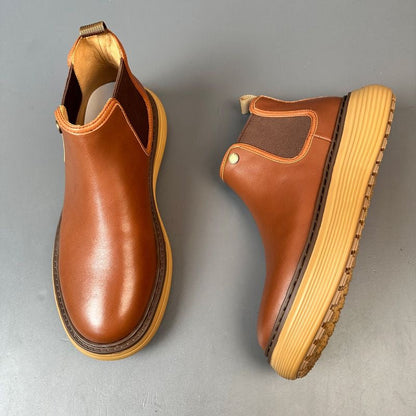 Handcrafted Vintage Leather High-Top Boots with Foot-Covering Design Handmade British-Style Dr. Martens Boots