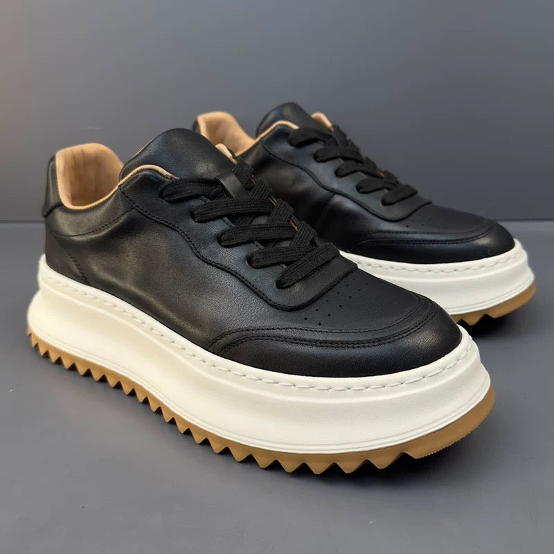 Handcrafted Horsehide Soft Thick-Sole Casual Retro Low-Top Sneakers
