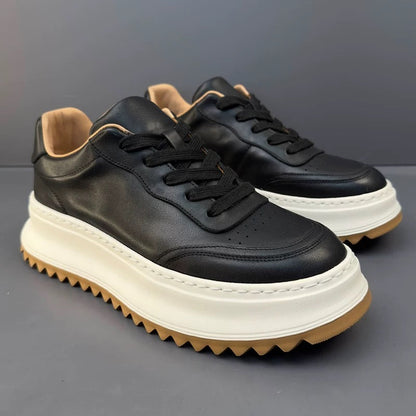 Handcrafted Horsehide Soft Thick-Sole Casual Retro Low-Top Sneakers