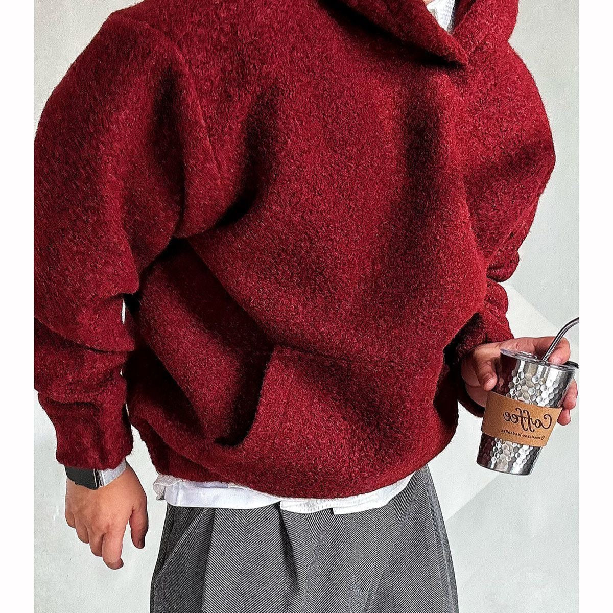 Autumn-Winter Fragrant Breeze Warm Textured Oversized Casual Hoodie