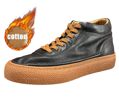 Retro Handcrafted Cowhide Casual Skate Shoes