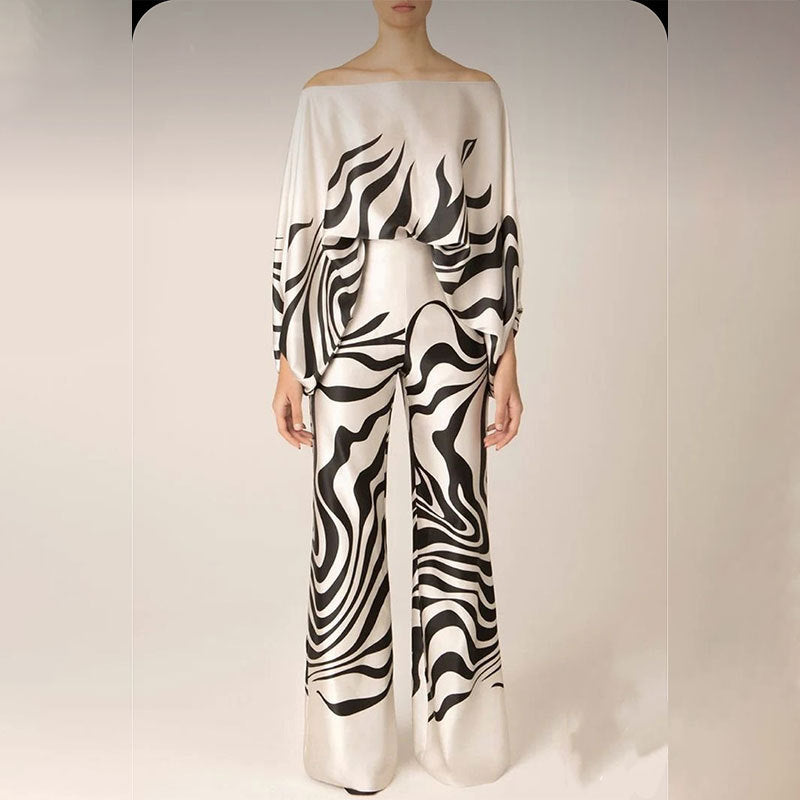 Effortless Confidence Batwing Sleeve & Wide-Leg Pants Set