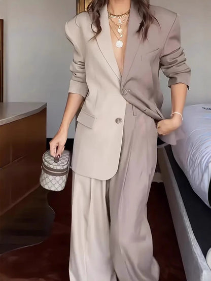 Stylish Two-Tone Blazer Set