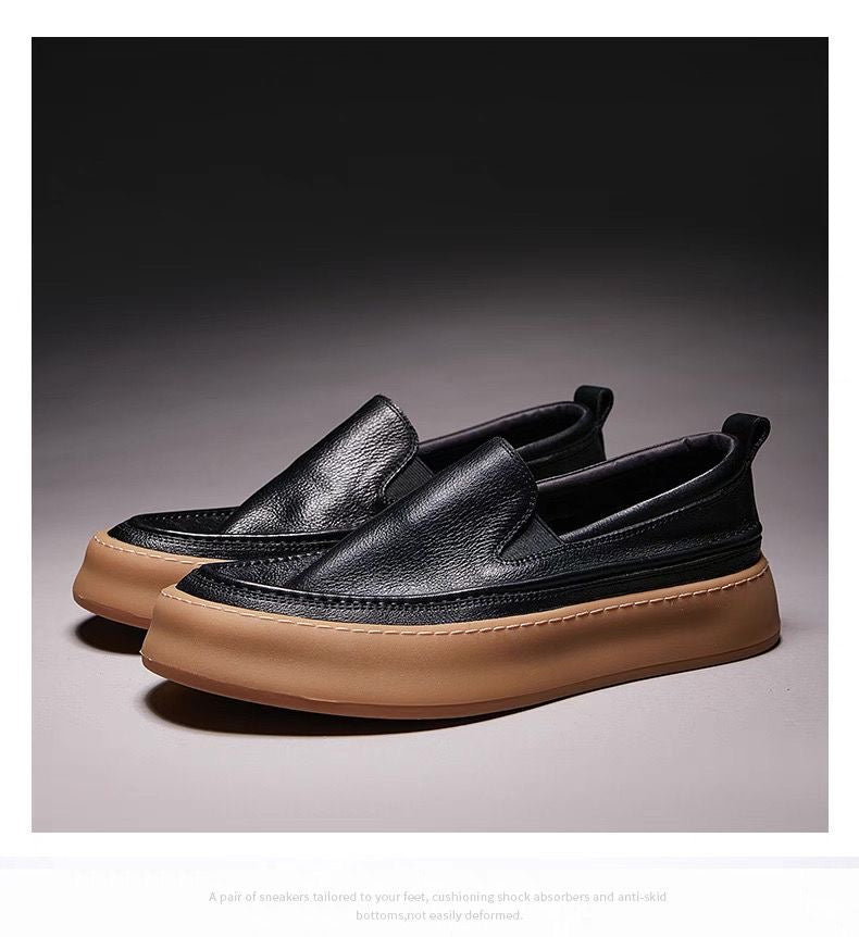 Genuine Leather Slip-On Low-Top Soft-Sole Trendy Versatile Loafers